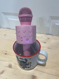 Disney Lilo & Stitch Jingle All the Way Christmas Coffee Mug Glitter Hibiscus & Disney Stitch Karaoke Microphone In Pink Wireless Karaoke Microphone w