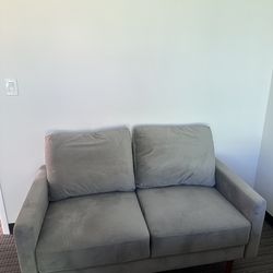 Open sample loveseat in velvet grey great quality