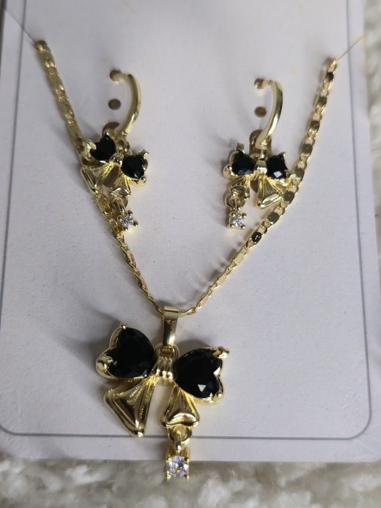 Luxury Bow Knot 18K Gold-plated Water Resistant Set