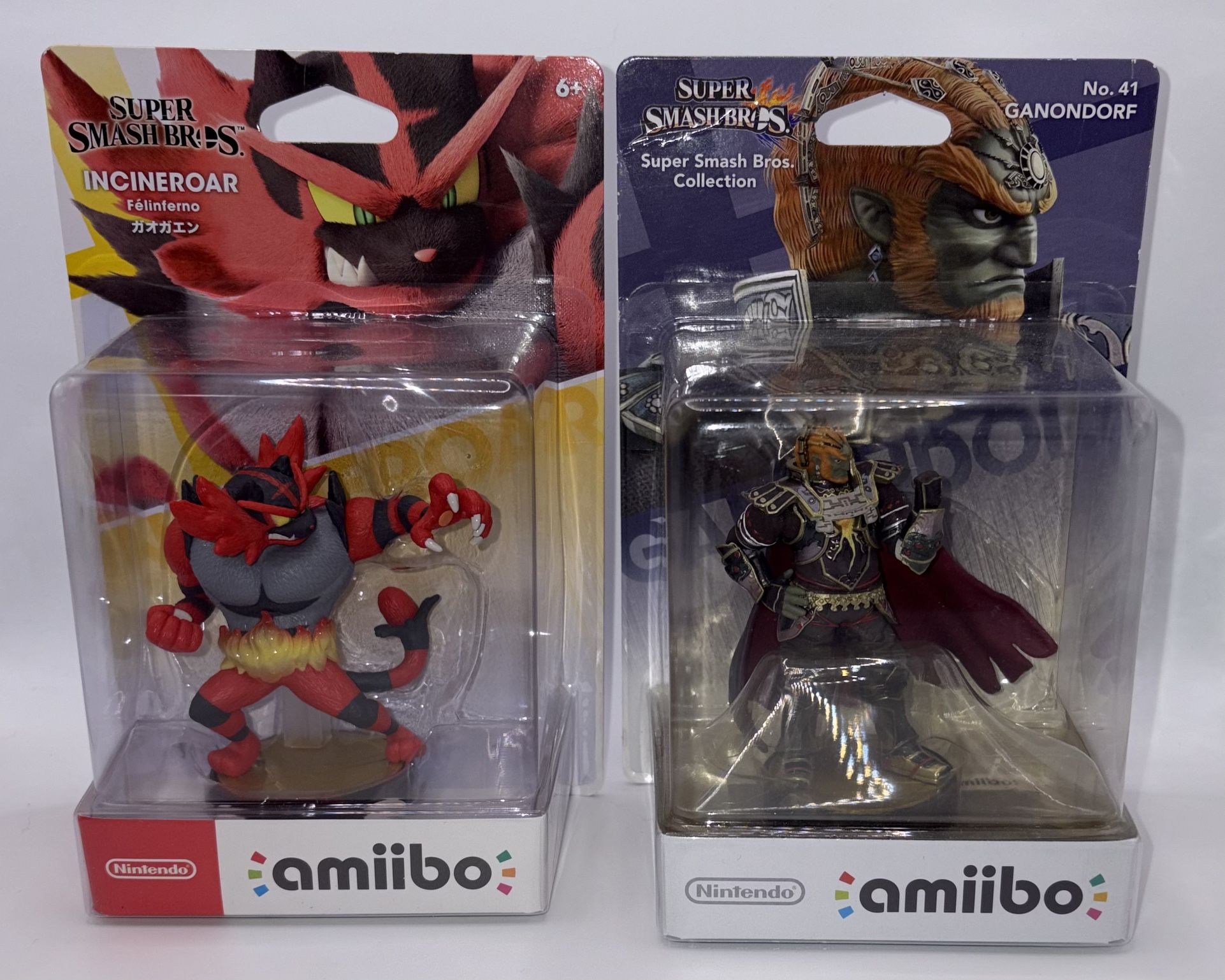 Lot of 2 - Incineroar & Ganondorf - Nintendo Amiibos - Super Smash Bros.