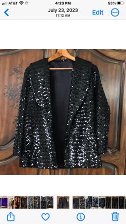 Adorable, black, sequin jacket, size small, like new condition