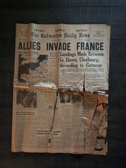 (2) Available: 1944 WWII Newspaper Allieds Invade France