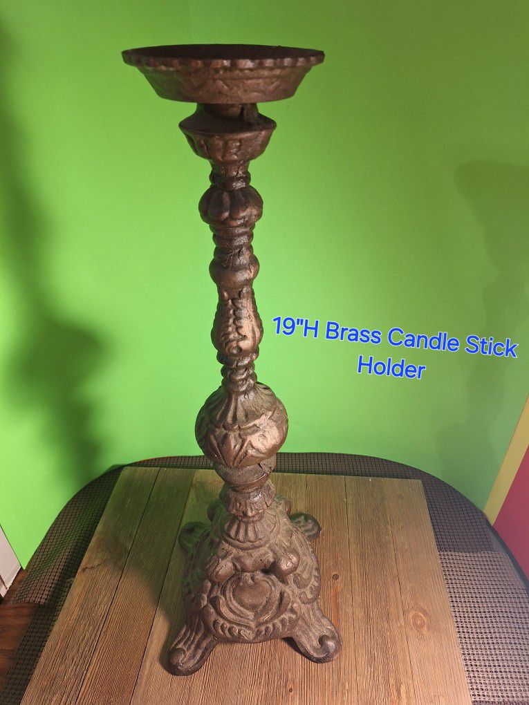 19"H Brass Candle Stick Holder-$185