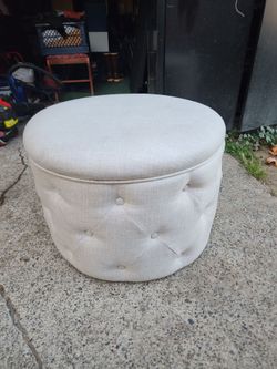 Round Tufted Upholstered shoe storage Ottoman