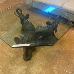 Coffee Table Elephant Mettal Base 