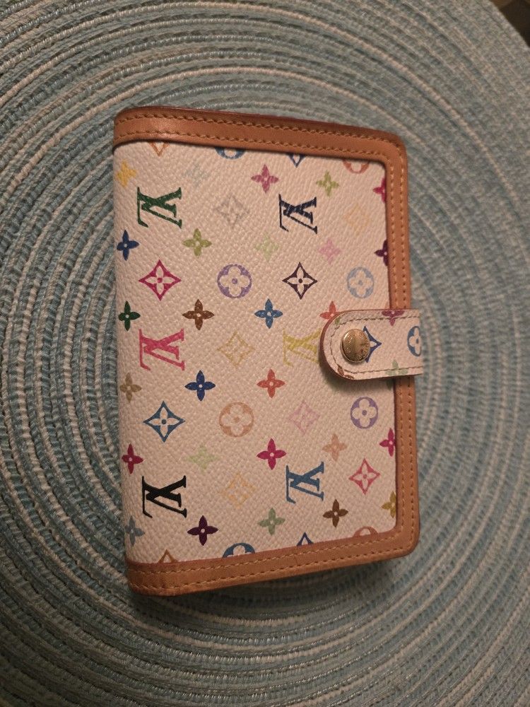 Louis Vuitton White Multicolore Monogram French Wallet Bag Purse Handbag 