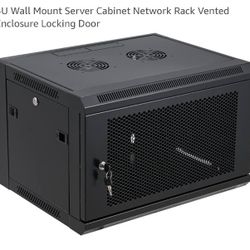 6U Wall Mount Server Cabinet Network Rack Vented Enclosure Locking Door