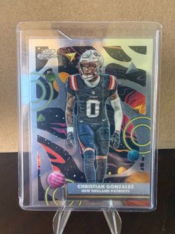 2025 Topps Chrome Cosmic Christian Gonzalez New England Patriots Card #68
