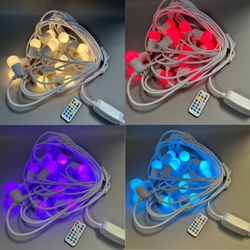 15 LED Globe Bulb 48ft Color-Changing Multi-Function String Light With Remote