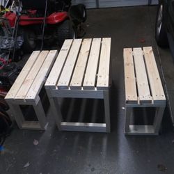 Benches With Table Small Soild Wood