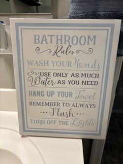 Bathroom Rules Decorative Wall Sign