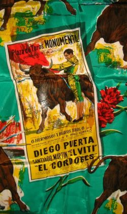 Rare Vintage 1960’s Beautiful Spanish Bullfighting Scarf