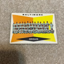 1960 Baltimore Orioles Team Card- Unmarked
