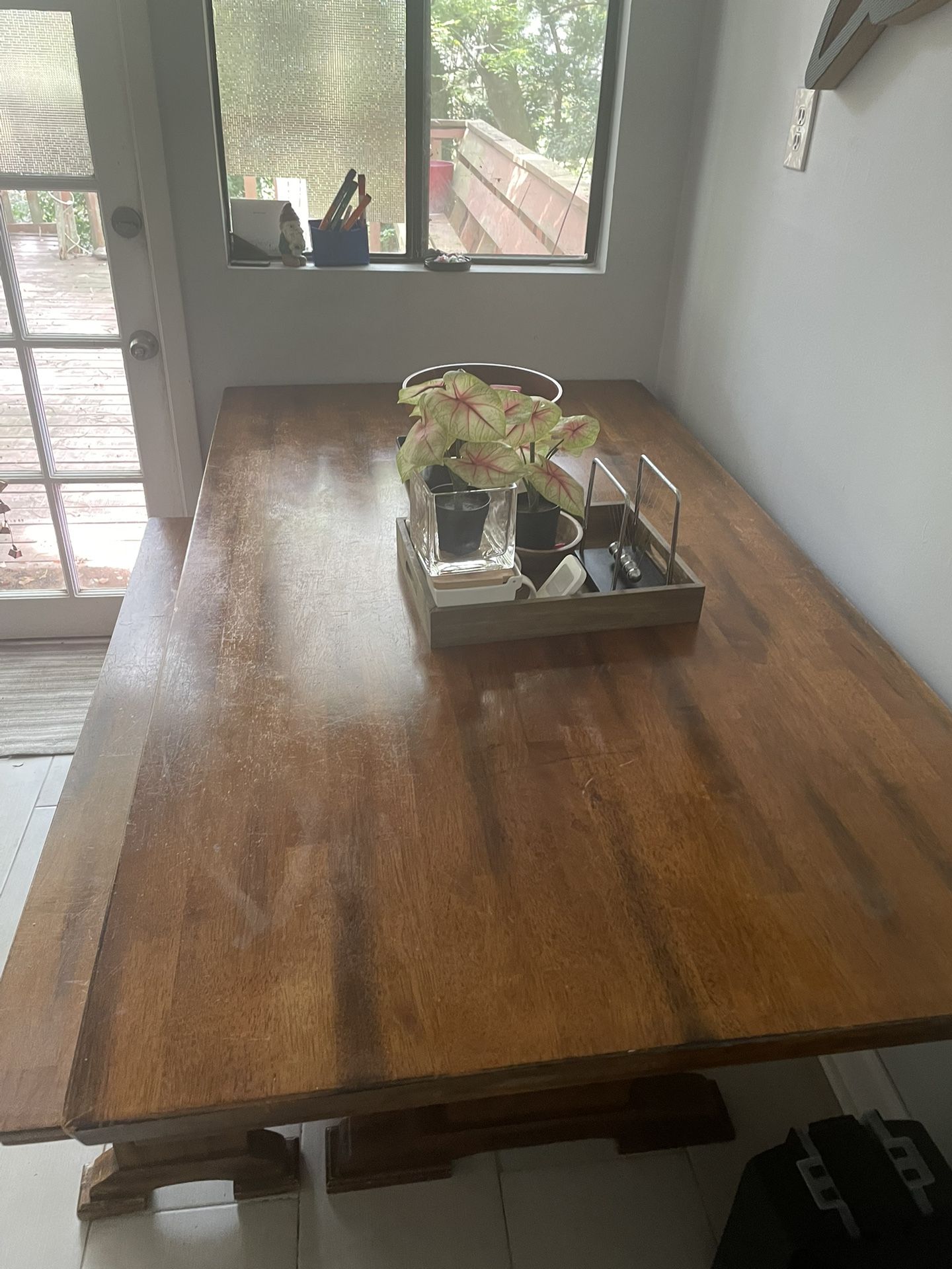 Butcher block Farm Table And Bench