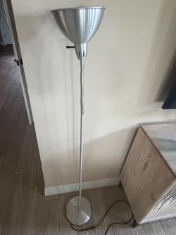 Silver Metal Torchiere Floor Lamp