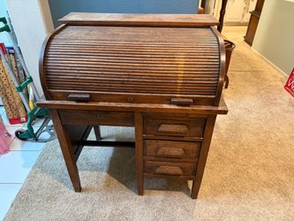 Vintage Child's Solid Oak Roll Top Desk - Classic Antique Style $150 obo