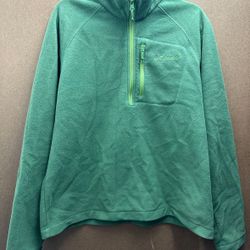 Columbia Green Zip Pullover Fleece Jacket Men's Large
