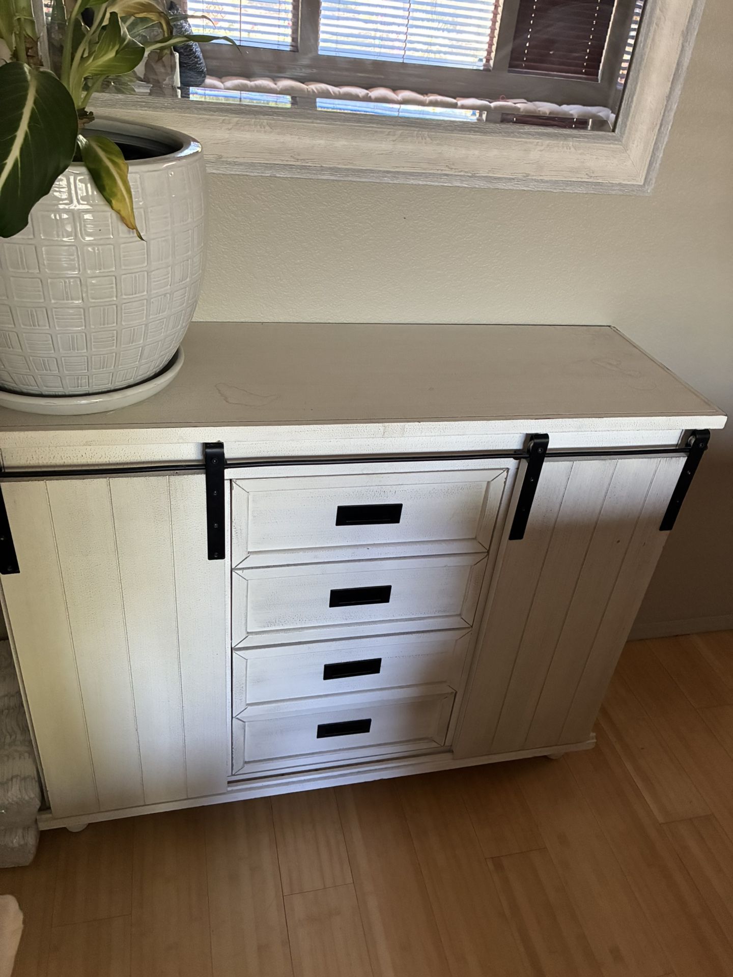 Accent Vanity, TV Console, Dresser White W Drawers