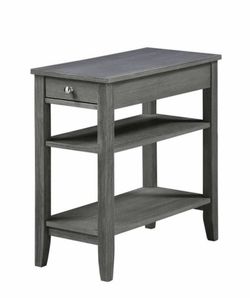 Narrow End Table with Drawer Dark Gray
