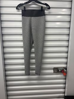 Black/White Geometric Ankle Leggings S Women Regular Pre-Owned Excellent