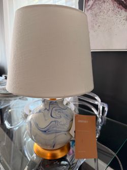 Jonathan Y Glass Table Lamp w/ Gold Accents