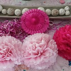 Free Paper Flowers and Barbie Birthday Banner