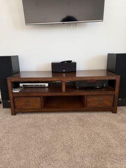 Walnut finish tv stand