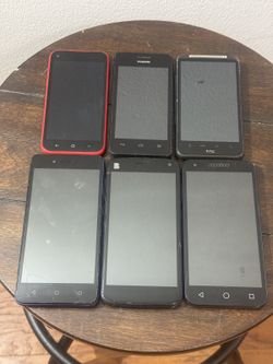6) Android Phone for Parts, Htc, Blu, Alcatel, Huawei and other