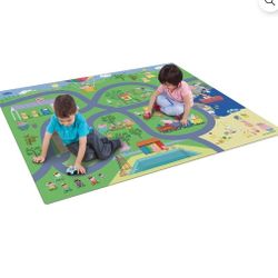 $70 Imaginmat: Jumbo -Peppa Pig - Floor Playmat & 2 Toy Cars, 47 x 61", 2 Character Vehicles, Durable EVA Foam Mat, Portable, Licensed, Kids Ages 3+