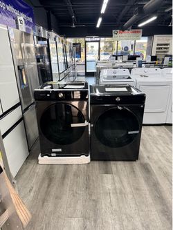 🔥SAMSUNG BESPOKE FRONT LOAD WASHER AND GAS DRYER SET BRUSHED BLACK🔥