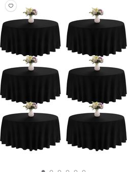 LOKUME 6 PK round 90” polyester tablecloths