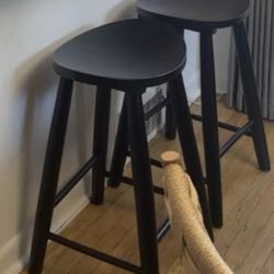 Two Black Barstools