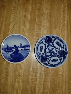 Vintage Chinese Blue White Porcelain Sauce Dish &