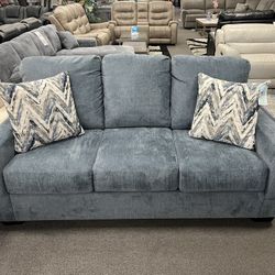 Blue Sofa Sleeper w/ Pull- Out Mattress 