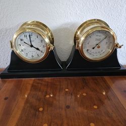 Weems &Plath Clock With Bell And Barometer 