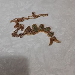 Crushed Jade Fish Pendant