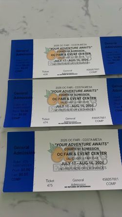 3 oc fair tickets