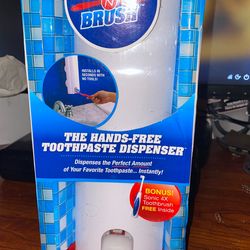 Touch and brush the hands-free toothpaste dispenser