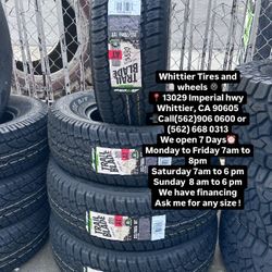 SET OF NEW TIRES, 255/70R16 ATTURO AT 111T, INCLUDING MOUNTING AND BALANCING. ASK ME FOR ANY SIZE OR BRAND, LLANTAS NUEVAS