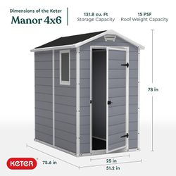 Keter Resin Outdoor Shed 4x6 ($200)