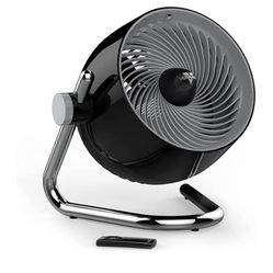 New Vornado Pivot6 Whole Room Air Circulator Fan with 4 Speeds, Remote Control, Rotating Axis, Black