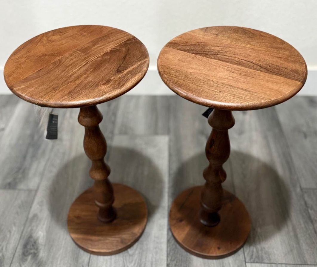 New Pair of Mango Wood End Tables