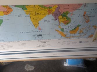 1995 Nystrom AP CONTINENTS  PULL DOWN MAP