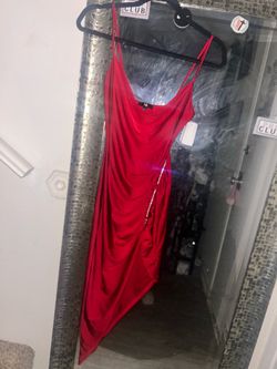 Red Satin Slip Mini Dress