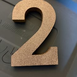 Glittery Gold  Number 2 Perfect For Birthday