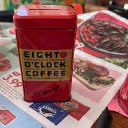 Vintage Eight O’Clock Coffee Can Bank
