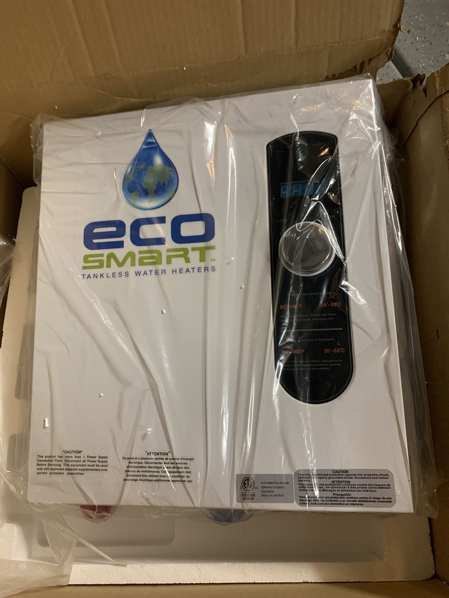 Eco Smart Tankless water Heater brand new