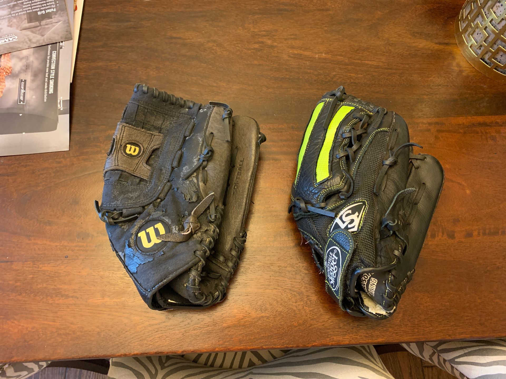 Two Softball gloves for $35 baseball glove