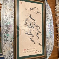 A  Vintage Shrimp Painting