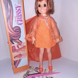 1970 Chrissy Doll With A Box Outfit And Shoes Along With A Crissy Doll Type Brush